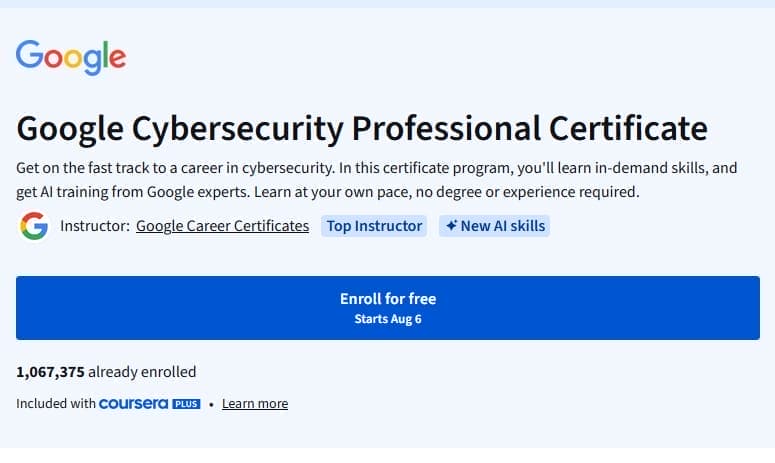 Google Cybersecurity Certificate