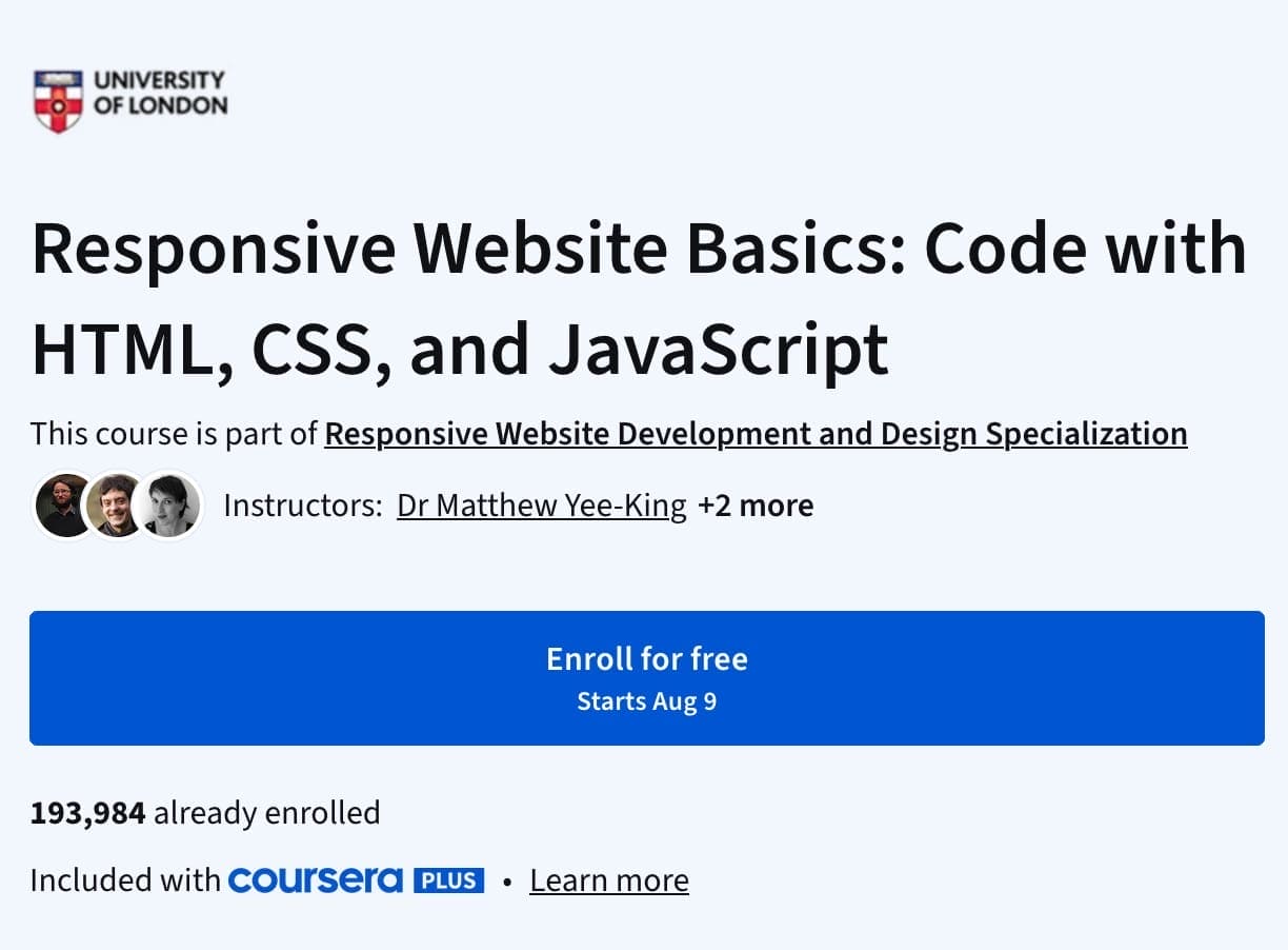 Responsive Website Basics: Code with HTML, CSS, and JavaScript